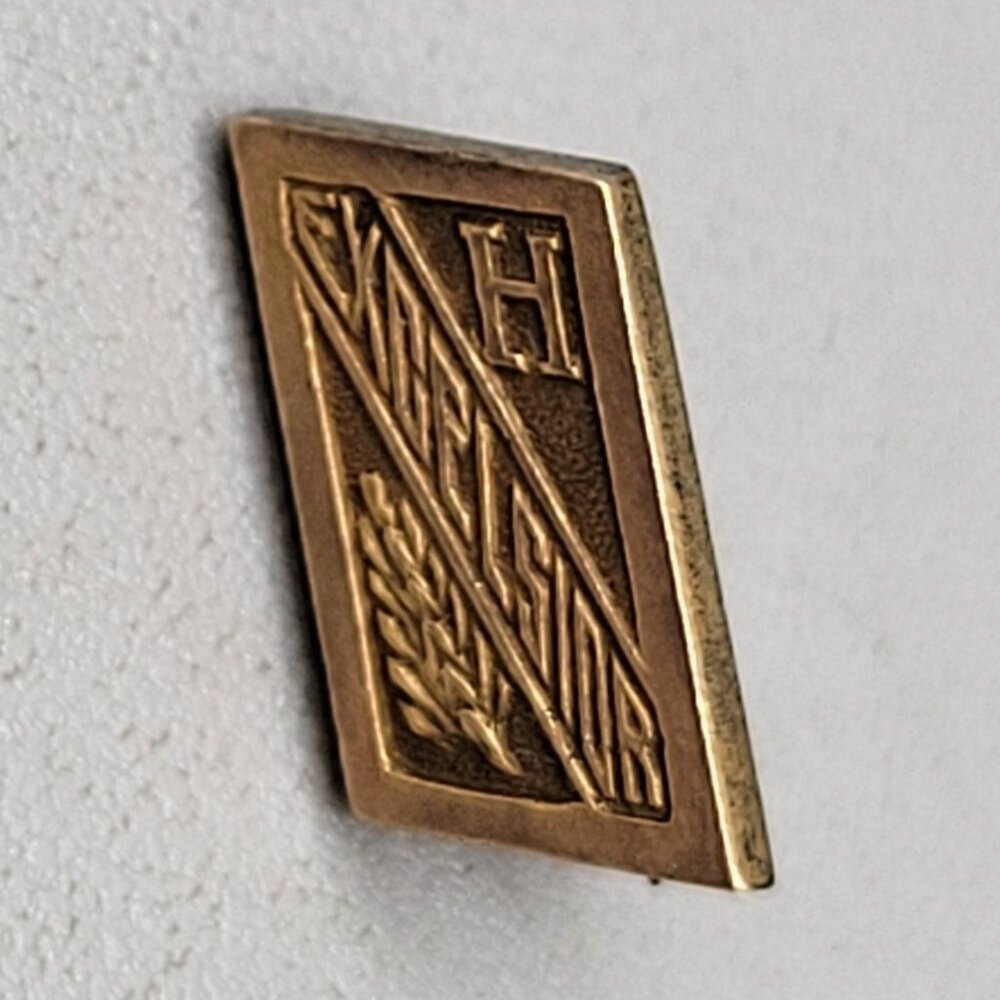 Vintage Excelsior University Letter H Gold Tone Rectangular Pin